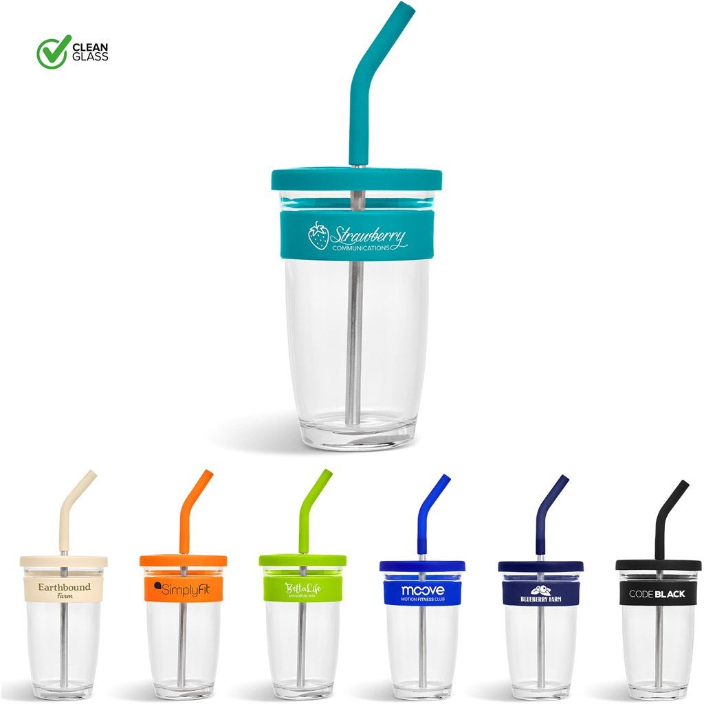Kooshty Slurp Glass Kup & Straw - 480ML for Refreshing Sips - Brand your company Logo! Get a quote - Promo Lingo