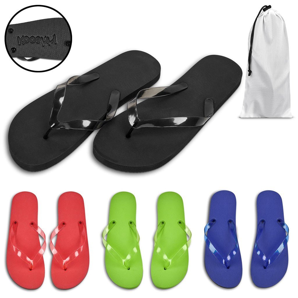 Kooshty Sundance Flip Flops - Large Perfect for Summer Adventures - Brand your company Logo! Get a quote - Promo Lingo