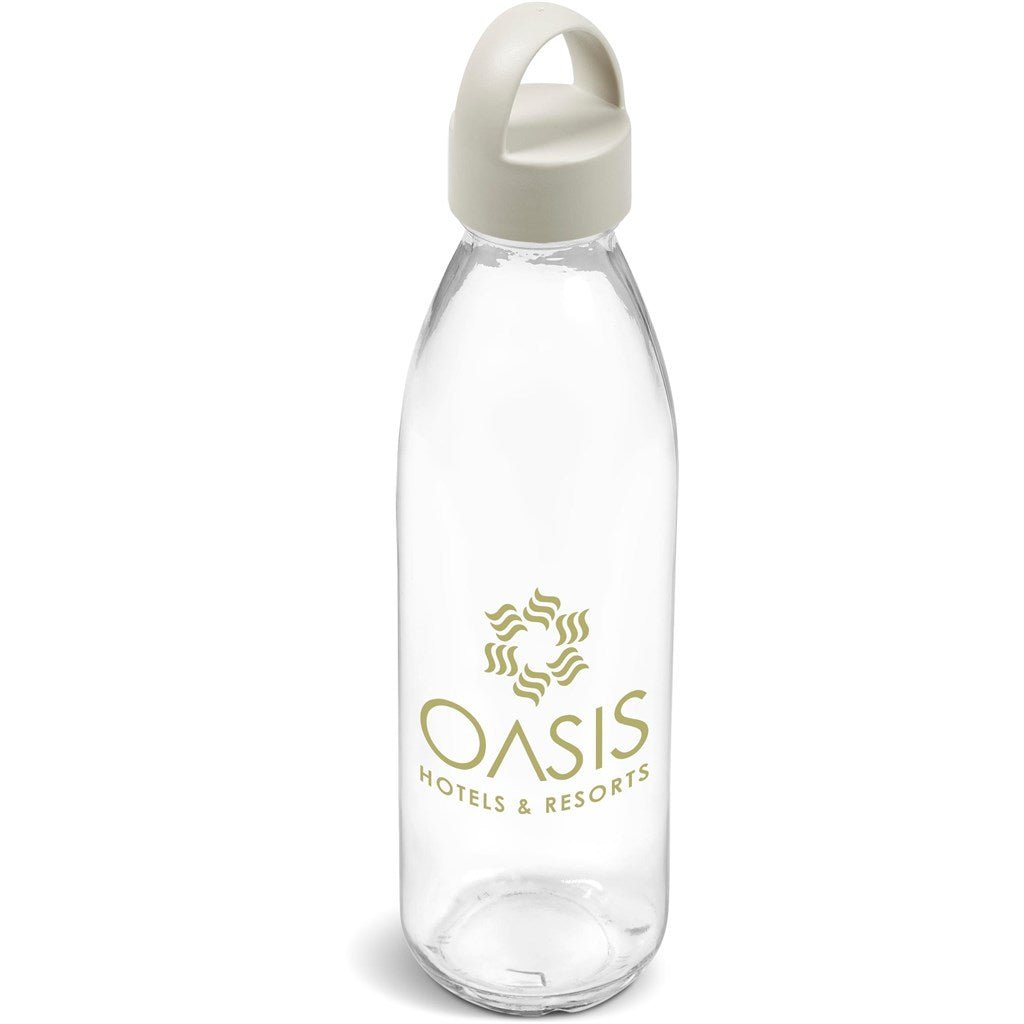 Kooshty Swing Glass Water Bottle - 650ml - Cream Design - Brand your company Logo! Get a quote - Promo Lingo
