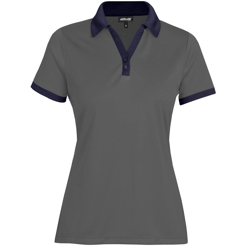 Ladies Bridgewater Golf Shirt - Navy - Brand your company Logo! Get a quote - Promo Lingo