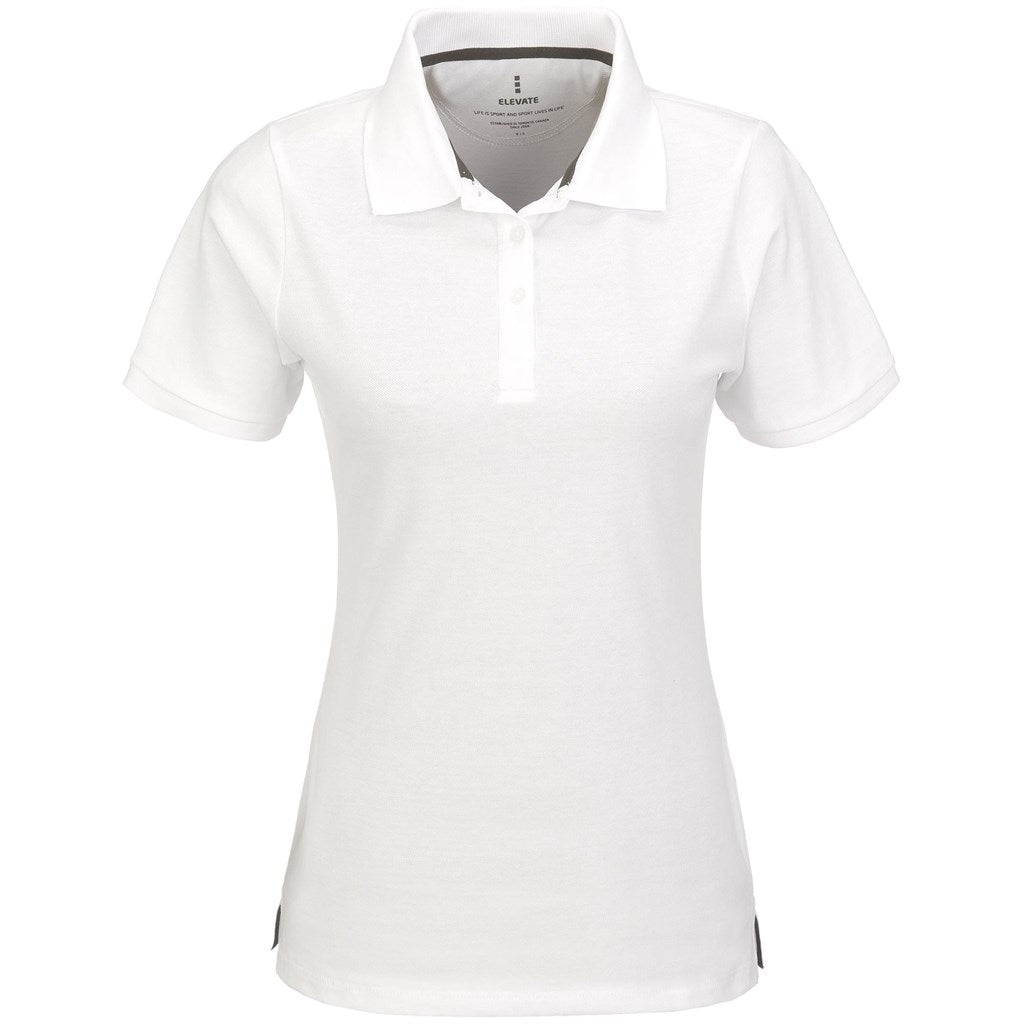 Ladies Calgary Golf Shirt - White - Brand your company Logo! Get a quote - Promo Lingo