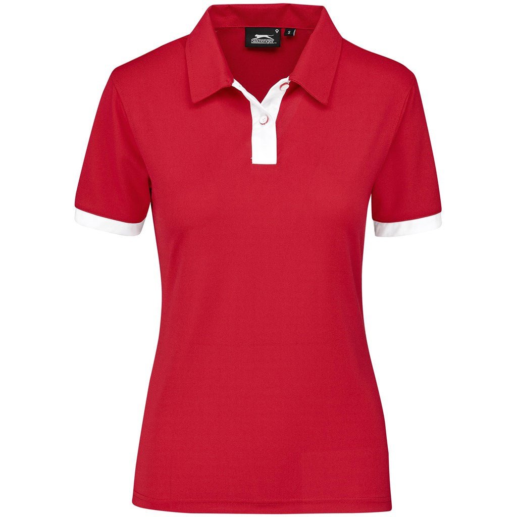 Ladies Contest Golf Shirt - Red for Stylish Performance - Brand your company Logo! Get a quote - Promo Lingo