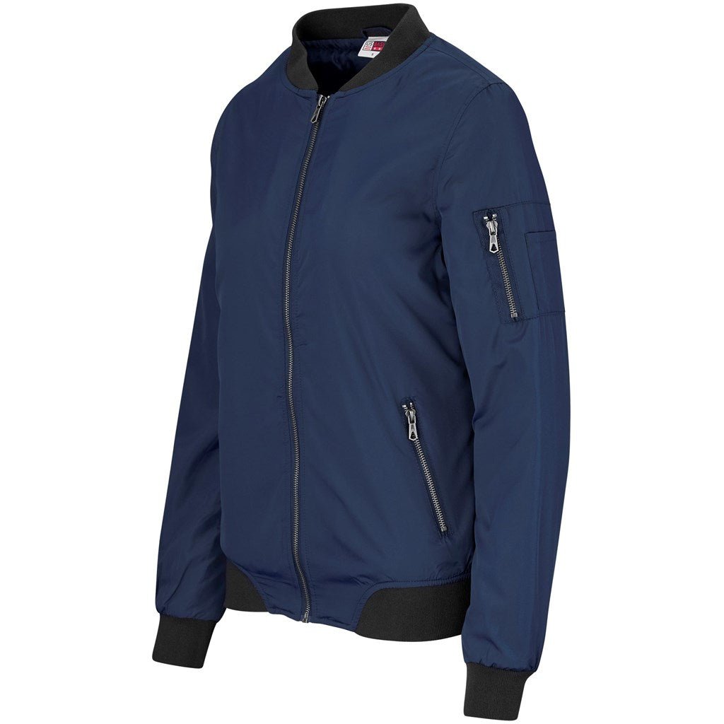 Ladies Crusader Bomber Jacket - Navy - Brand your company Logo! Get a quote - Promo Lingo