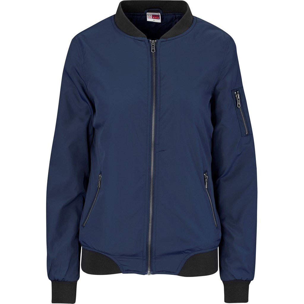 Ladies Crusader Bomber Jacket - Navy - Brand your company Logo! Get a quote - Promo Lingo
