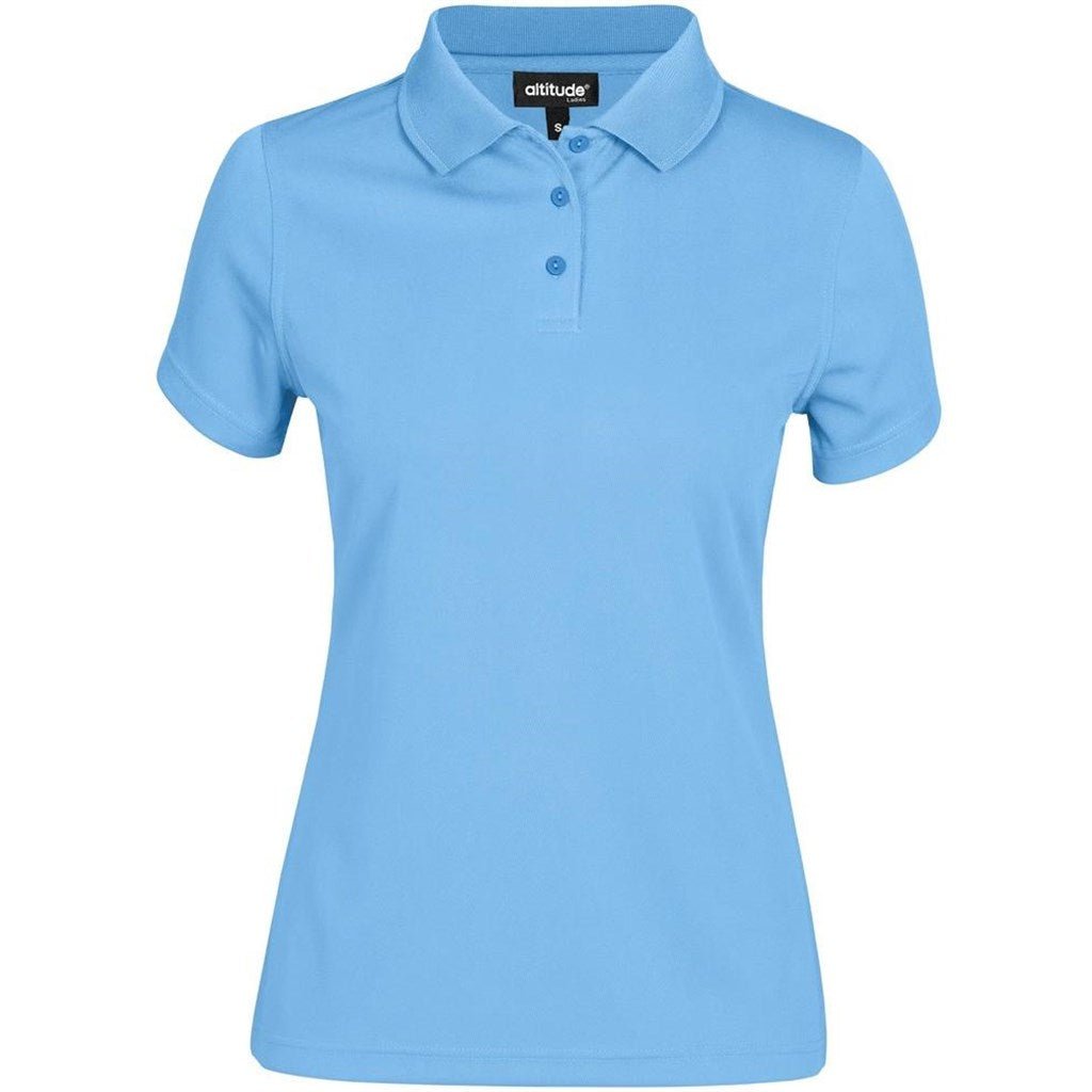 Ladies Distinct Golf Shirt - Sky Blue - Brand your company Logo! Get a quote - Promo Lingo