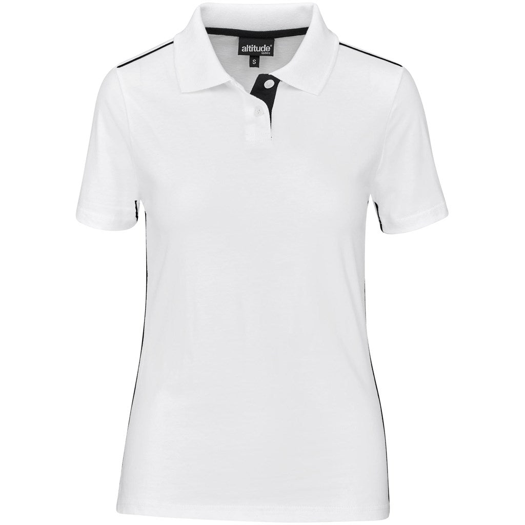 Ladies Galway Golf Shirt - White - Brand your company Logo! Get a quote - Promo Lingo