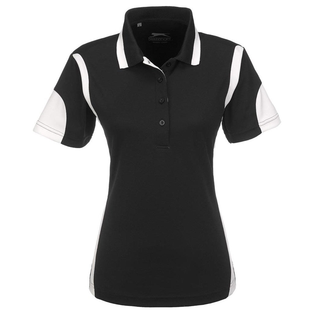 Ladies Genesis Golf Shirt - Black for Stylish Comfort - Brand your company Logo! Get a quote - Promo Lingo