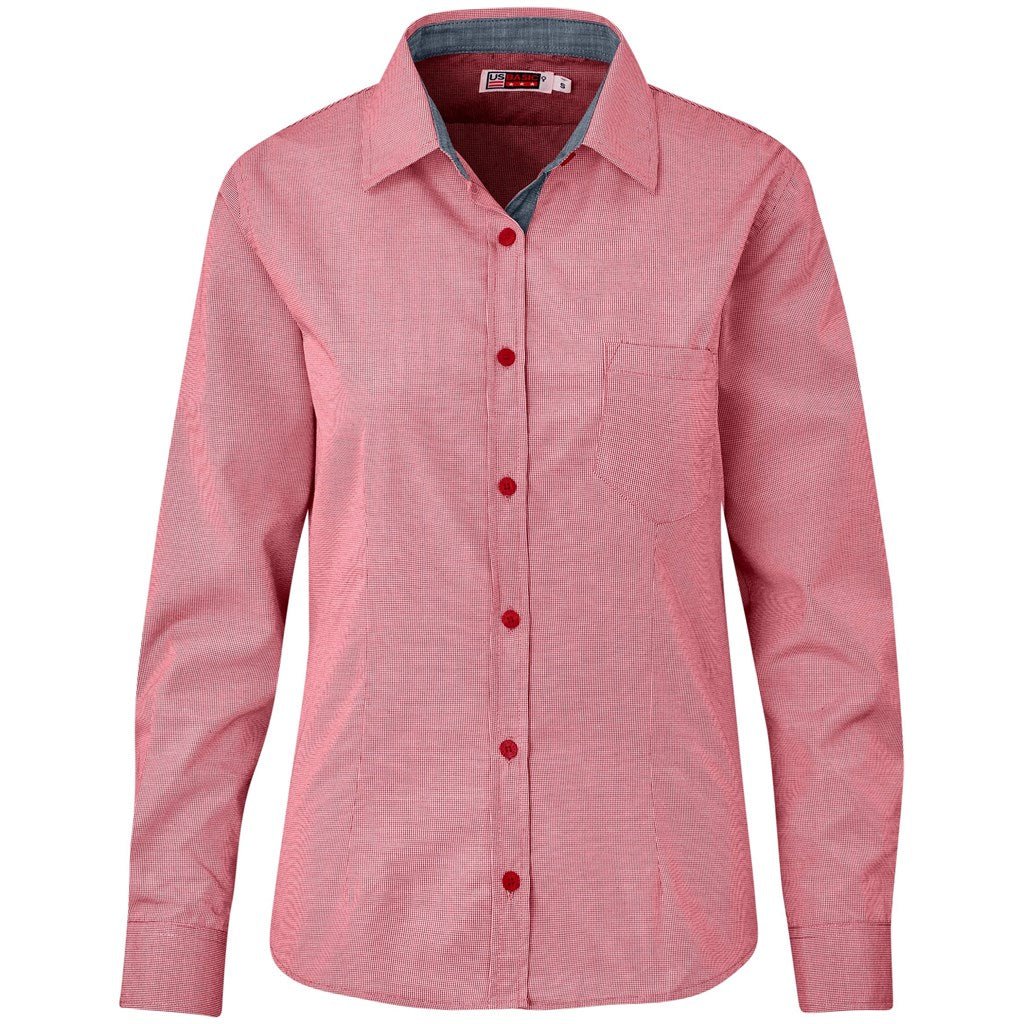 Ladies Long Sleeve Coventry Shirt - Red - Brand your company Logo! Get a quote - Promo Lingo