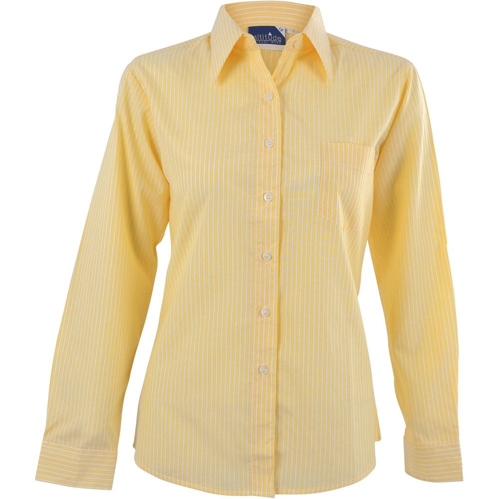 Ladies Long Sleeve Drew Shirt - Yellow - Brand your company Logo! Get a quote - Promo Lingo
