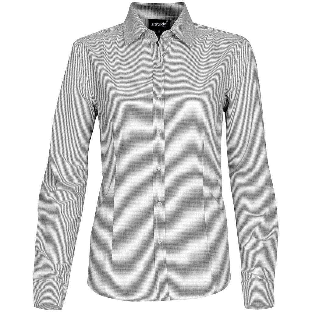 Ladies Long Sleeve Earl Shirt - Grey - Brand your company Logo! Get a quote - Promo Lingo