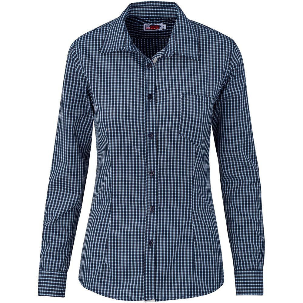 Ladies Long Sleeve Kenton Shirt - Navy - Brand your company Logo! Get a quote - Promo Lingo