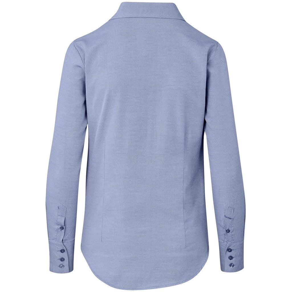 Ladies Long Sleeve Wallstreet Shirt - Navy - Brand your company Logo! Get a quote - Promo Lingo