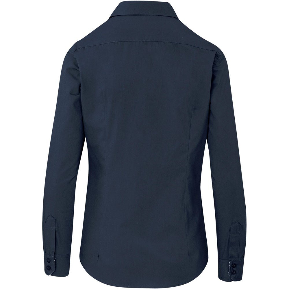 Ladies Long Sleeve Warrington Shirt - Navy - Brand your company Logo! Get a quote - Promo Lingo
