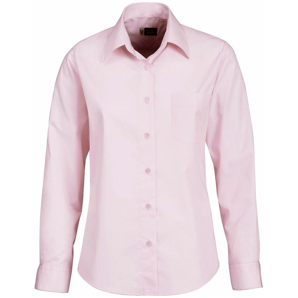 Ladies Long Sleeve Washington Shirt - Pink - Brand your company Logo! Get a quote - Promo Lingo
