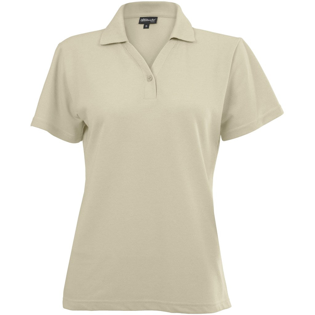 Ladies Melrose Heavyweight Golf Shirt - Stone - Brand your company Logo! Get a quote - Promo Lingo
