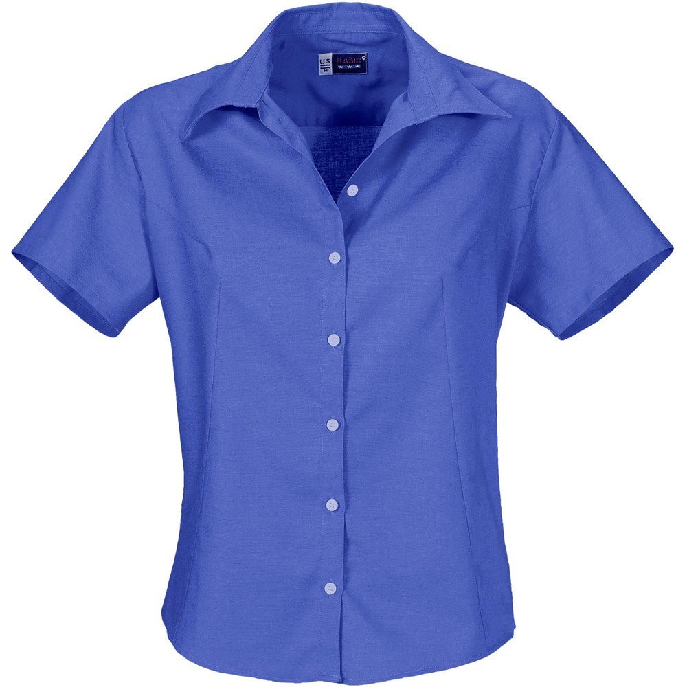 Ladies Short Sleeve Aspen Shirt - New Blue - Brand your company Logo! Get a quote - Promo Lingo