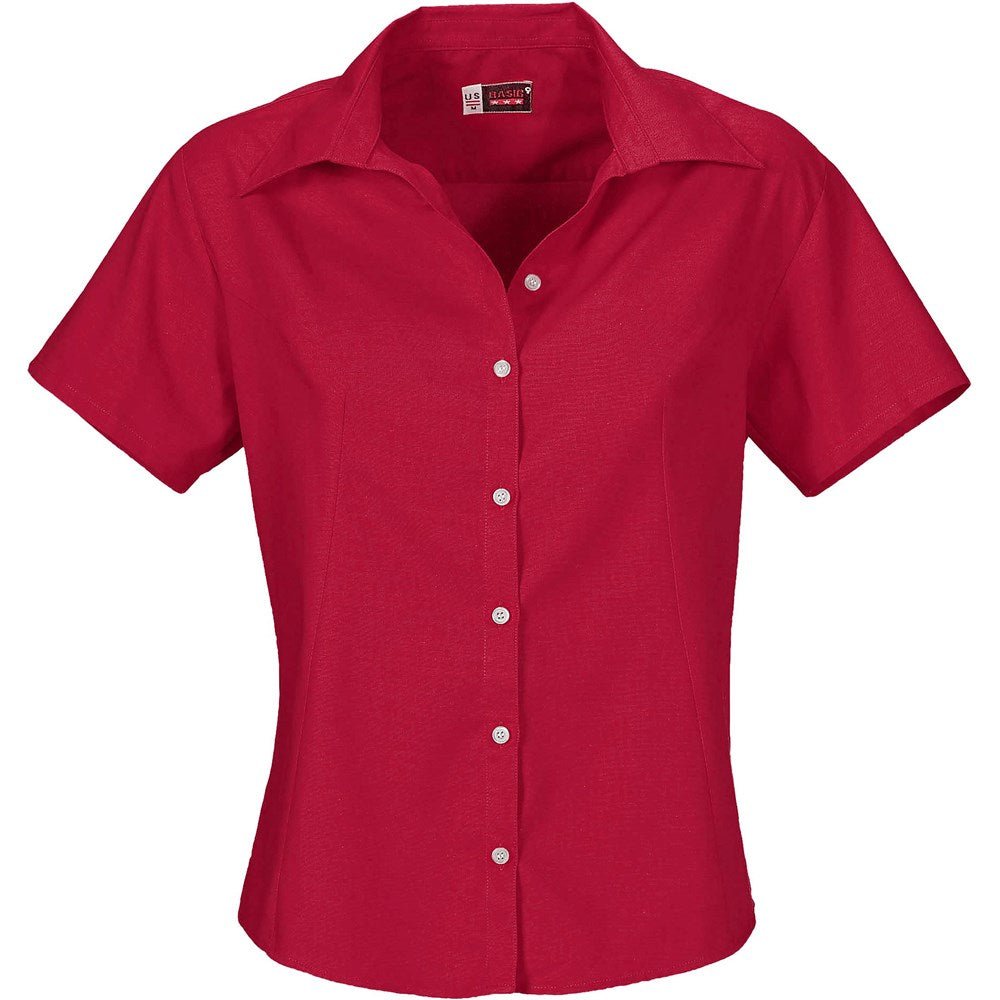 Ladies Short Sleeve Aspen Shirt - Red - Brand your company Logo! Get a quote - Promo Lingo