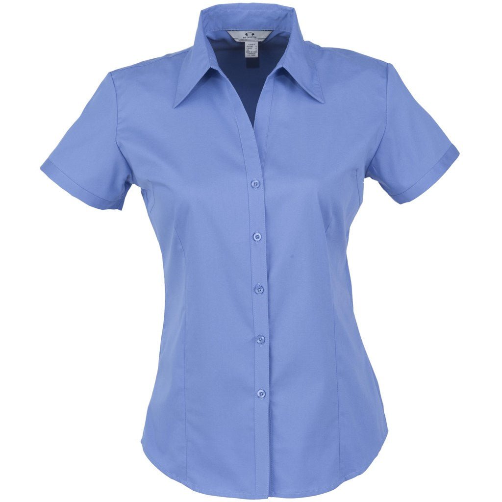 Ladies Short Sleeve Metro Shirt - Blue - Brand your company Logo! Get a quote - Promo Lingo