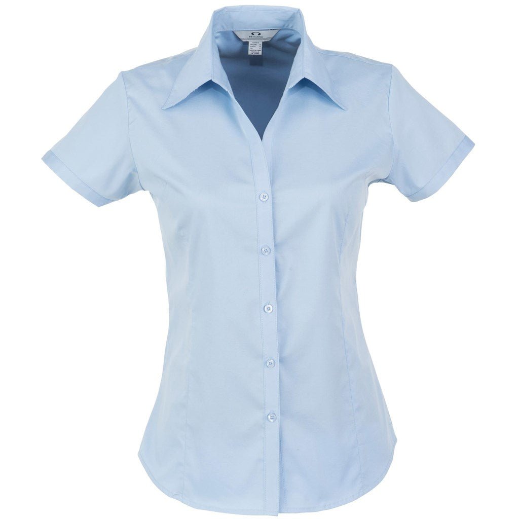 Ladies Short Sleeve Metro Shirt - Light Blue - Brand your company Logo! Get a quote - Promo Lingo
