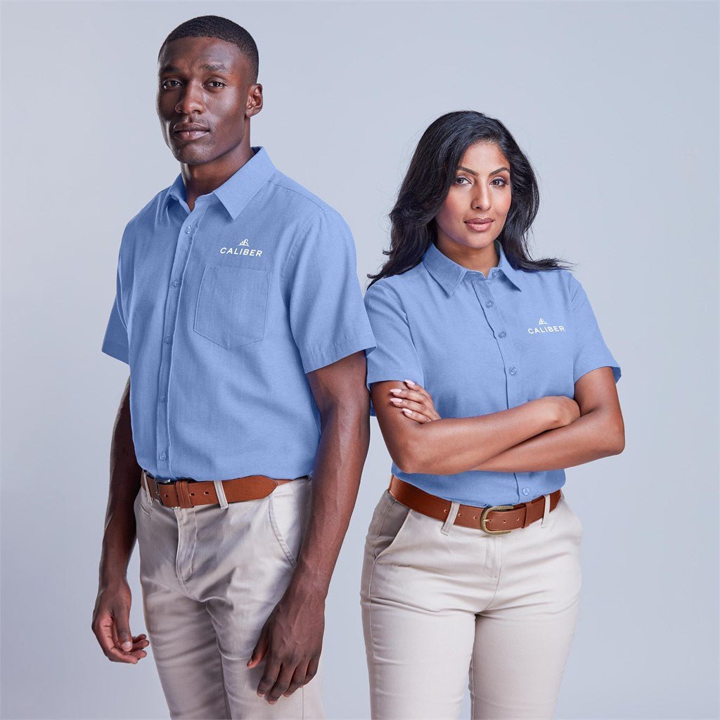 Ladies Short Sleeve Oxford Shirt - Brand your company Logo! Get a quote - Promo Lingo