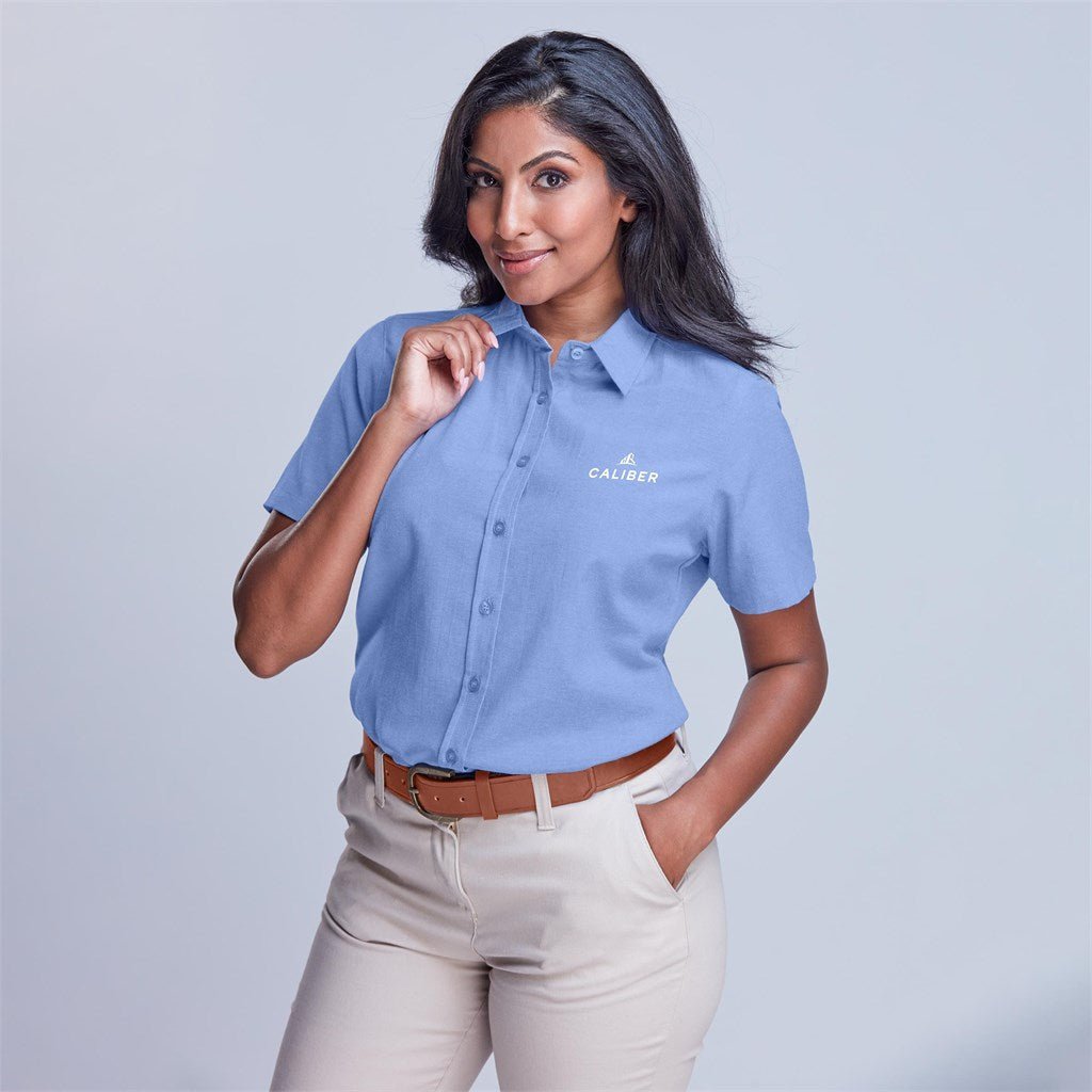 Ladies Short Sleeve Oxford Shirt - Brand your company Logo! Get a quote - Promo Lingo