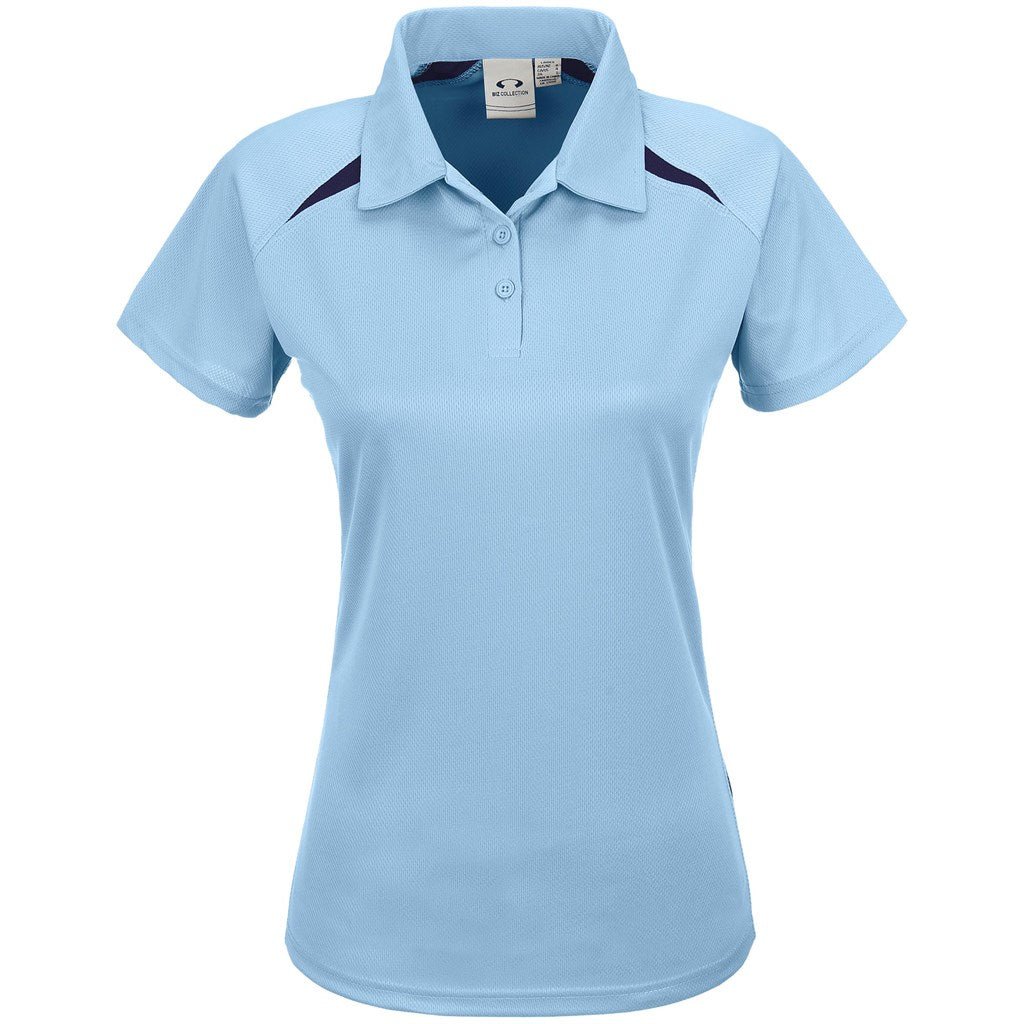Ladies Splice Golf Shirt - Light Blue - Brand your company Logo! Get a quote - Promo Lingo