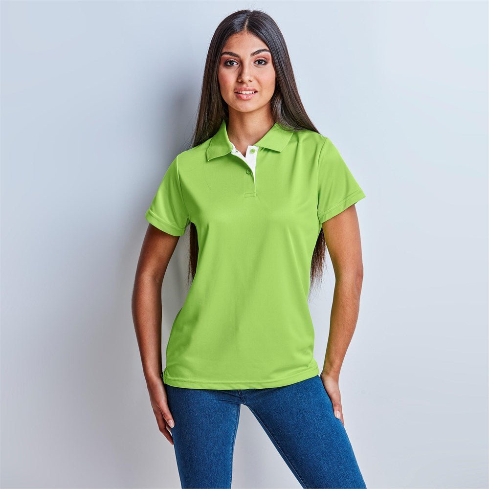 Ladies Tournament Golf Shirt - Brand your company Logo! Get a quote - Promo Lingo