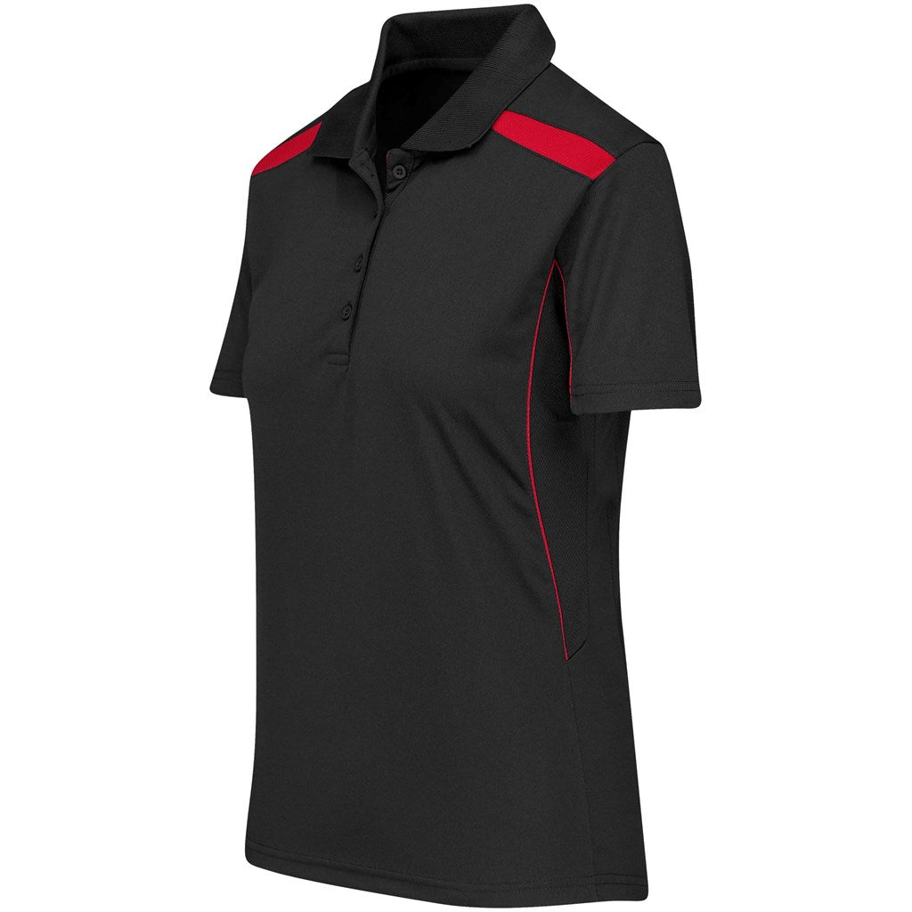 Ladies United Golf Shirt - Black Red - Brand your company Logo! Get a quote - Promo Lingo