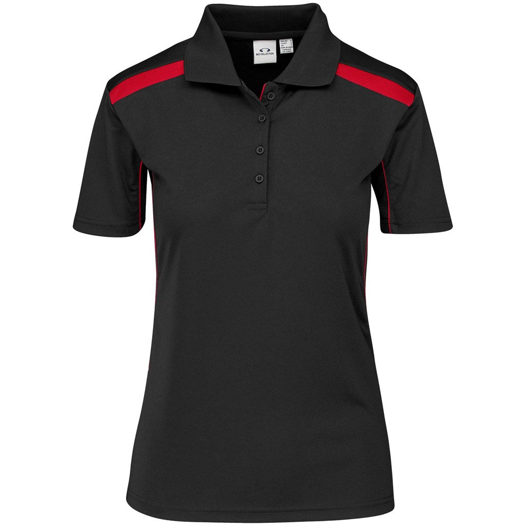 Ladies United Golf Shirt - Black Red - Brand your company Logo! Get a quote - Promo Lingo