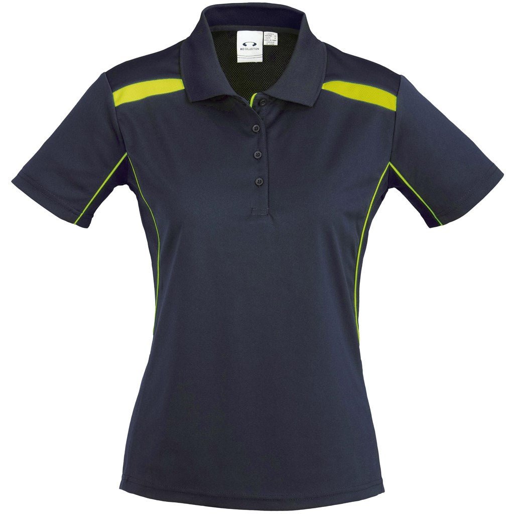 Ladies United Golf Shirt - Navy Lime - Brand your company Logo! Get a quote - Promo Lingo