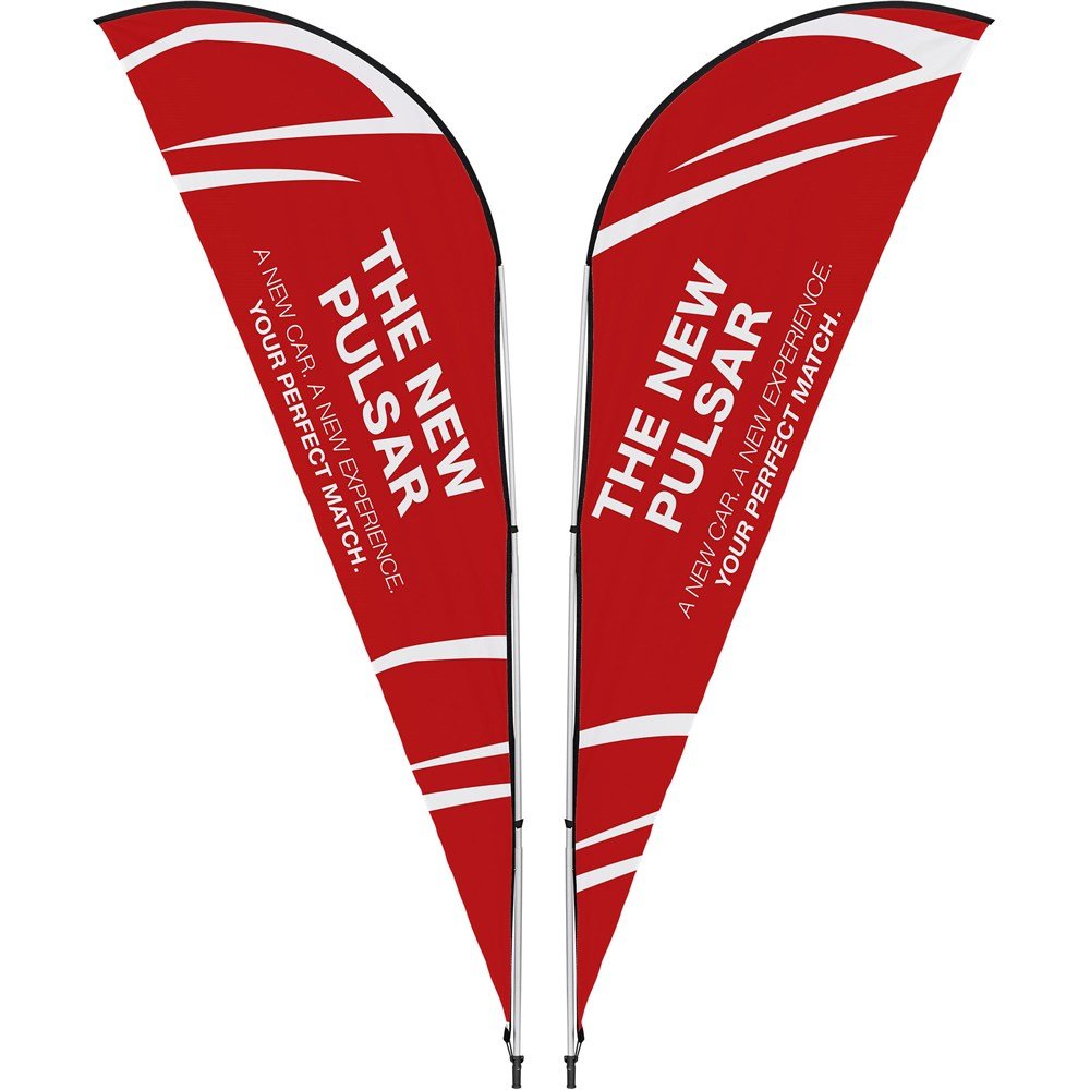 Legend 2M Sublimated Sharkfin Double - Sided Flying Banner - 1 complete unit - Brand your company Logo! Get a quote - Promo Lingo