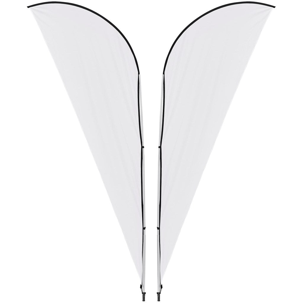 Legend 2M Sublimated Sharkfin Double - Sided Flying Banner - 1 complete unit - Brand your company Logo! Get a quote - Promo Lingo