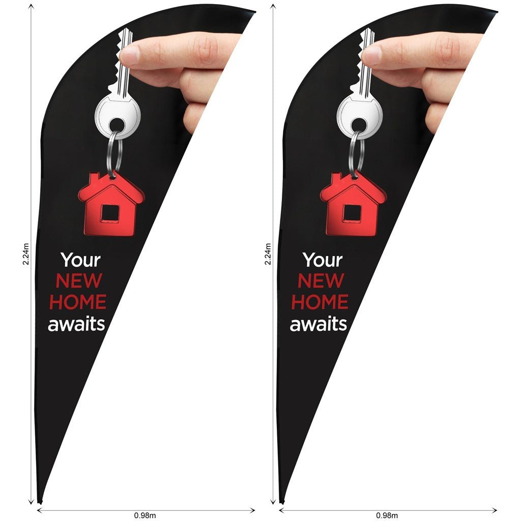 Legend 2m Sublimated Sharkfin Flying Banner Skin - Set Of 2 - Brand your company Logo! Get a quote - Promo Lingo