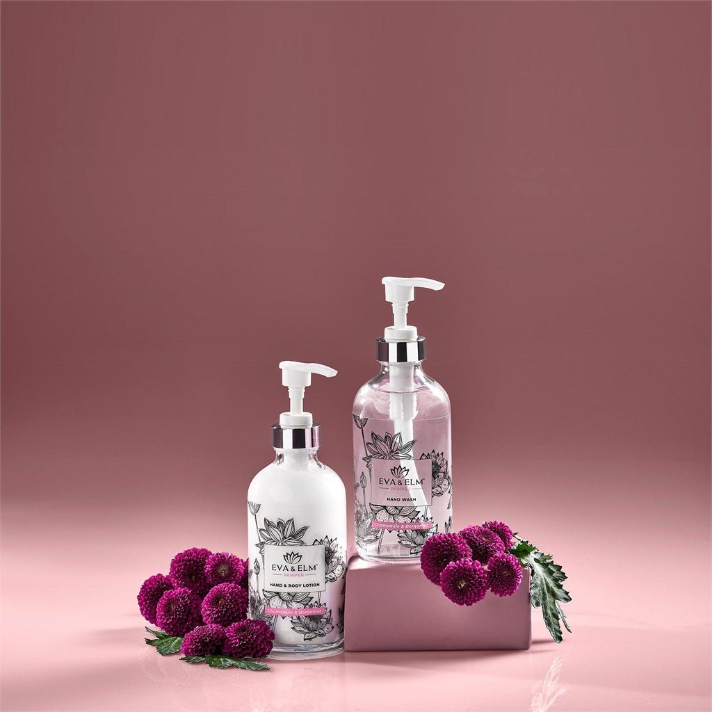 Luxurious Eva & Elm Hand Wash & Hand Lotion Set - Brand your company Logo! Get a quote - Promo Lingo