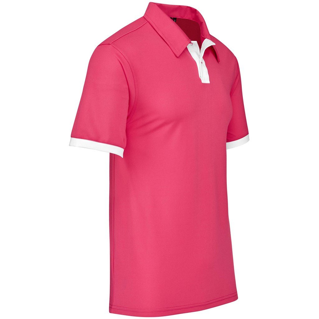 Mens Contest Golf Shirt - Pink for Stylish Comfort - Brand your company Logo! Get a quote - Promo Lingo