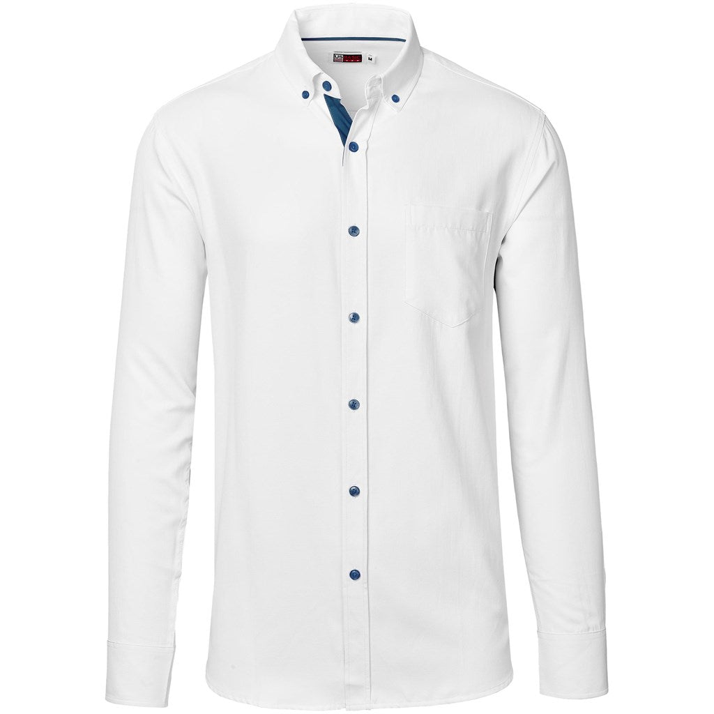 Mens Long Sleeve Casablanca Shirt - Navy - Brand your company Logo! Get a quote - Promo Lingo