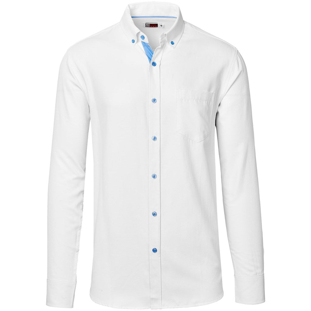 Mens Long Sleeve Casablanca Shirt - Sky Blue - Brand your company Logo! Get a quote - Promo Lingo