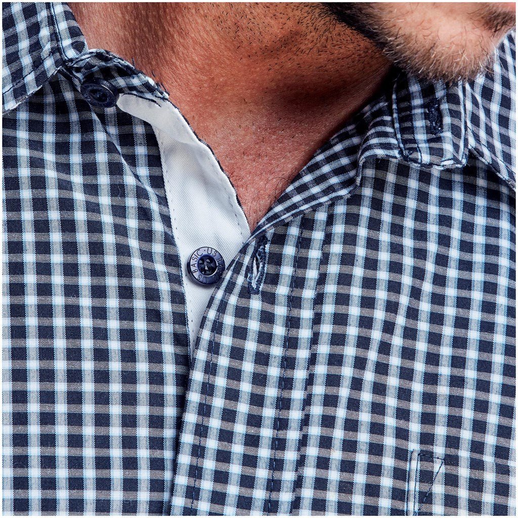 Mens Long Sleeve Kenton Shirt - Navy - Brand your company Logo! Get a quote - Promo Lingo