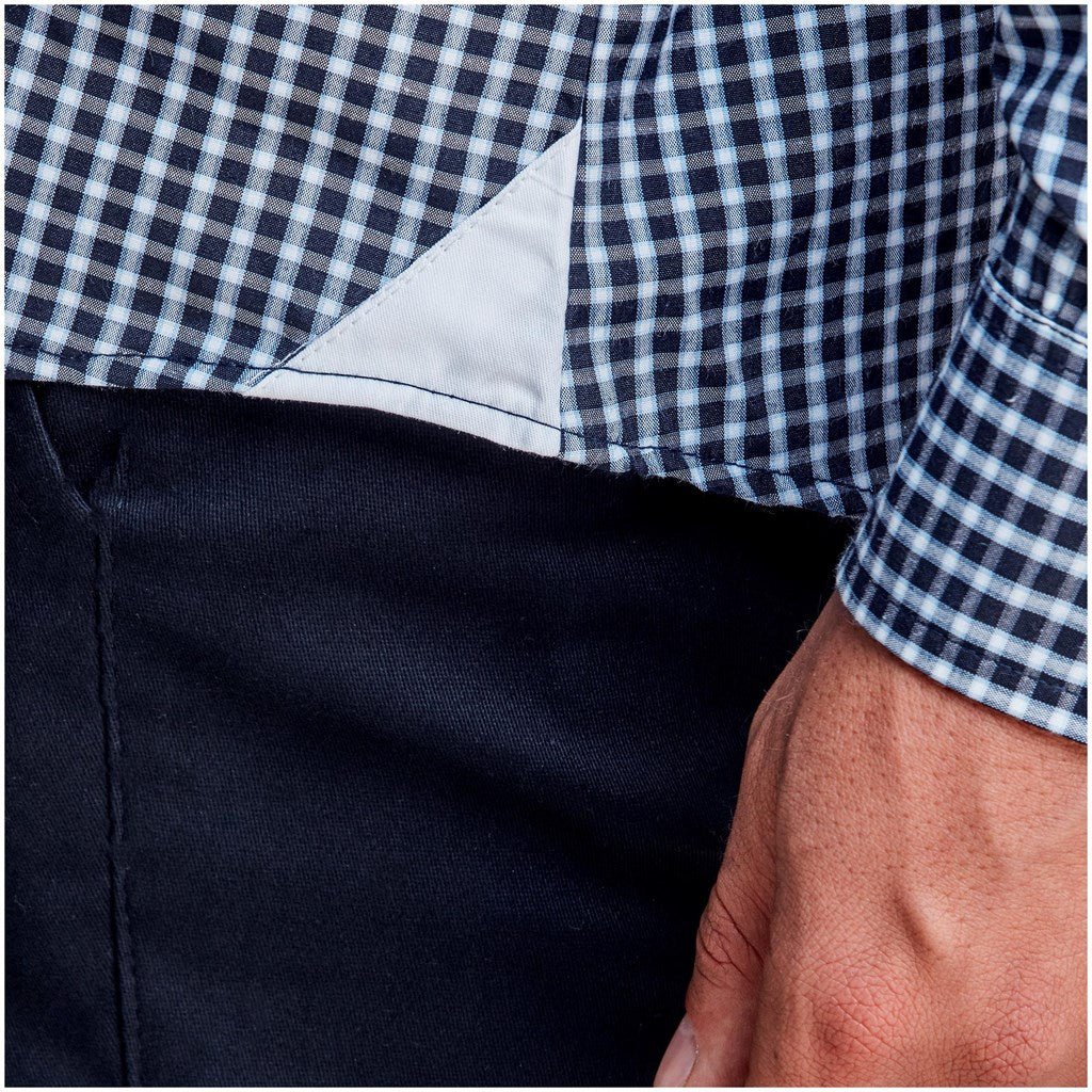 Mens Long Sleeve Kenton Shirt - Navy - Brand your company Logo! Get a quote - Promo Lingo