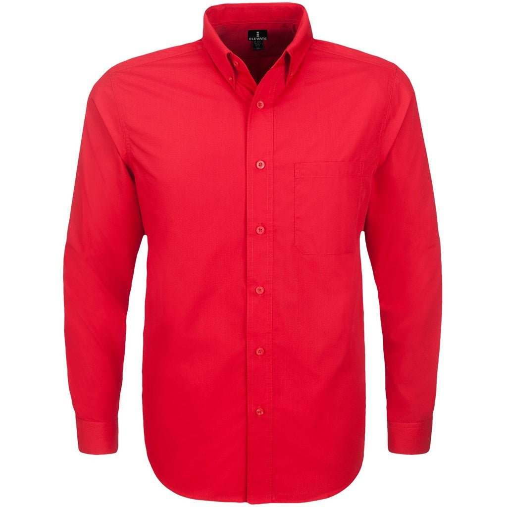 Mens Long Sleeve Preston Shirt - Red - Brand your company Logo! Get a quote - Promo Lingo