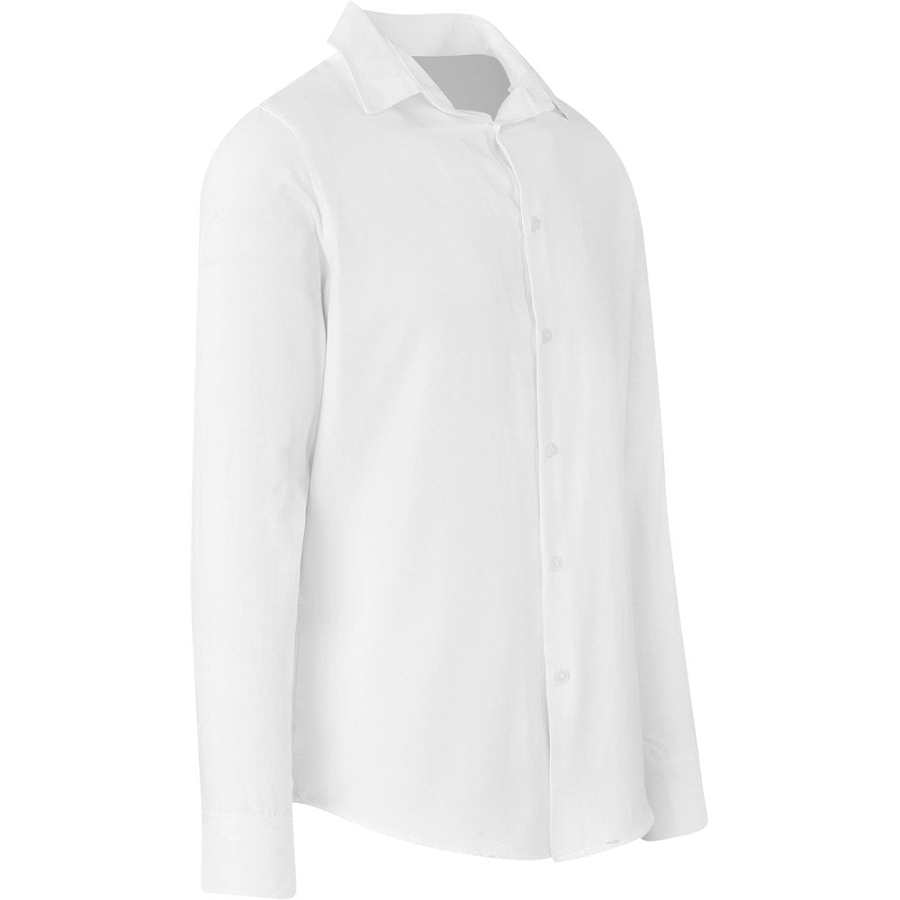 Mens Long Sleeve Wallstreet Shirt - White - Brand your company Logo! Get a quote - Promo Lingo