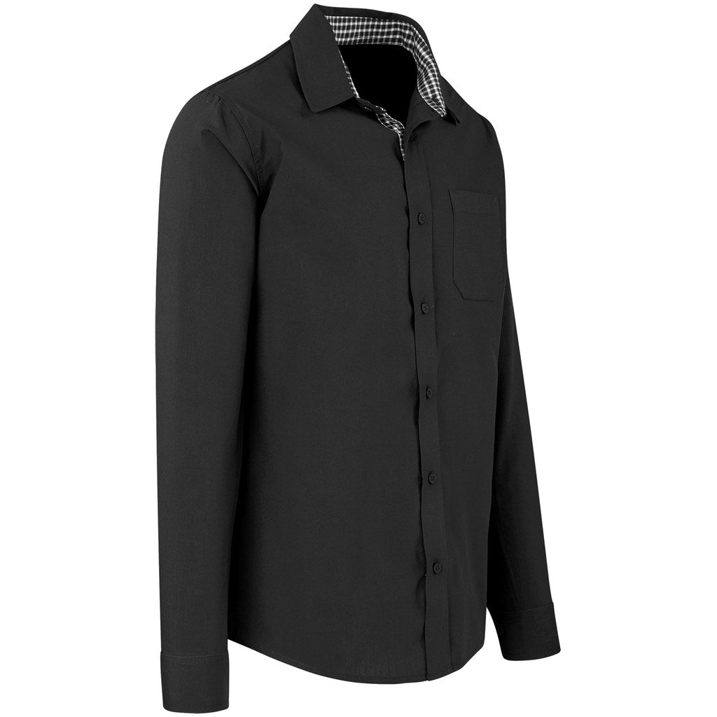 Mens Long Sleeve Warrington Shirt - Black - Brand your company Logo! Get a quote - Promo Lingo