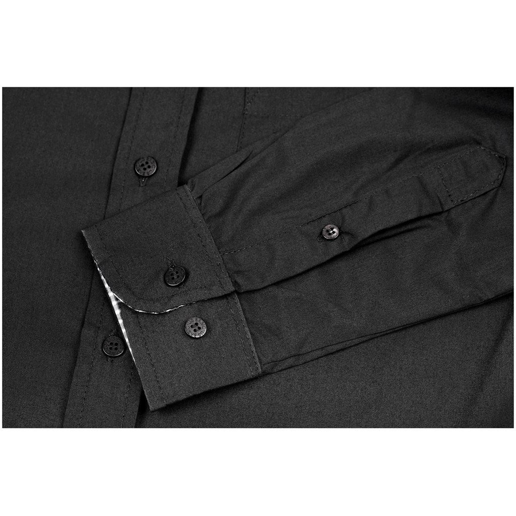 Mens Long Sleeve Warrington Shirt - Black - Brand your company Logo! Get a quote - Promo Lingo