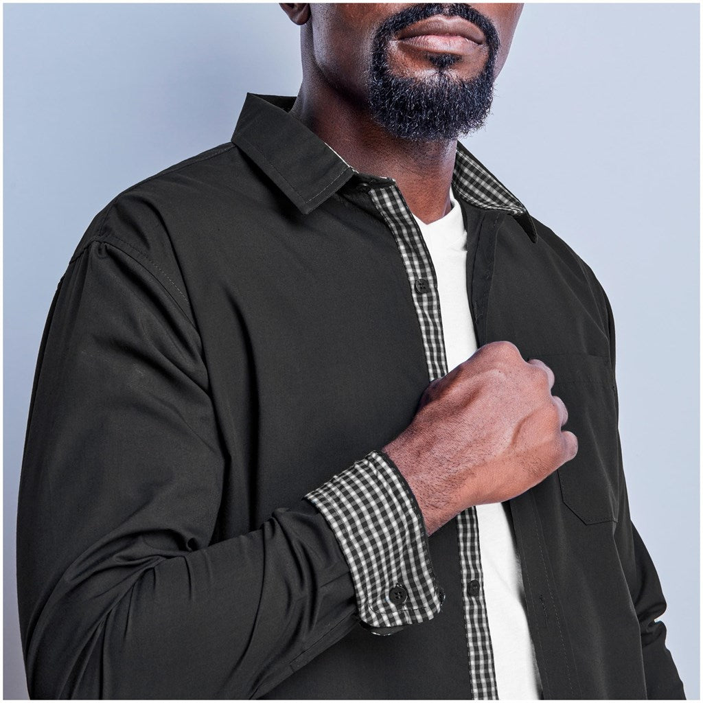 Mens Long Sleeve Warrington Shirt - Black - Brand your company Logo! Get a quote - Promo Lingo