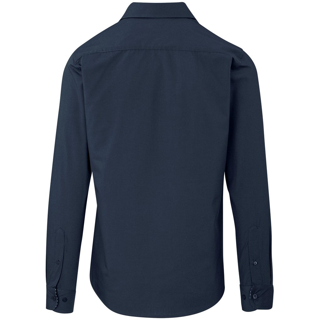 Mens Long Sleeve Warrington Shirt - Navy - Brand your company Logo! Get a quote - Promo Lingo
