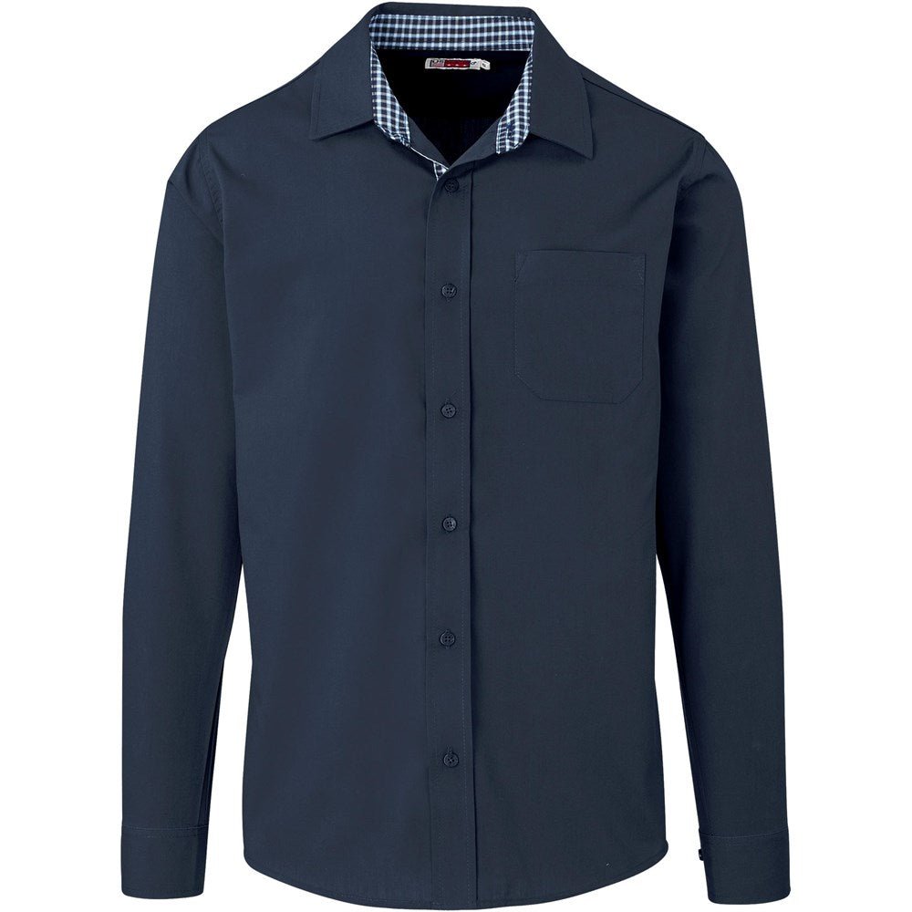 Mens Long Sleeve Warrington Shirt - Navy - Brand your company Logo! Get a quote - Promo Lingo