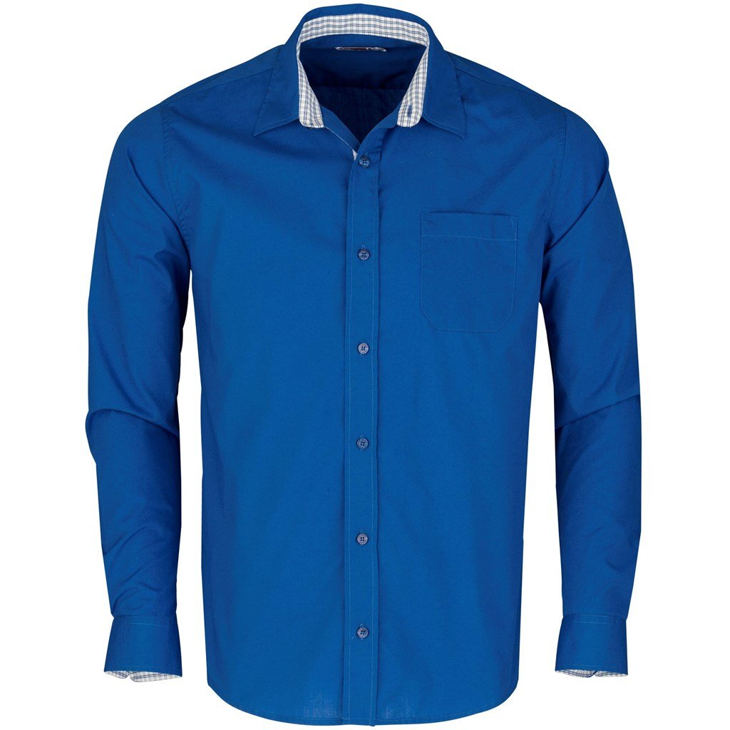 Mens Long Sleeve Warrington Shirt - Royal Blue - Brand your company Logo! Get a quote - Promo Lingo