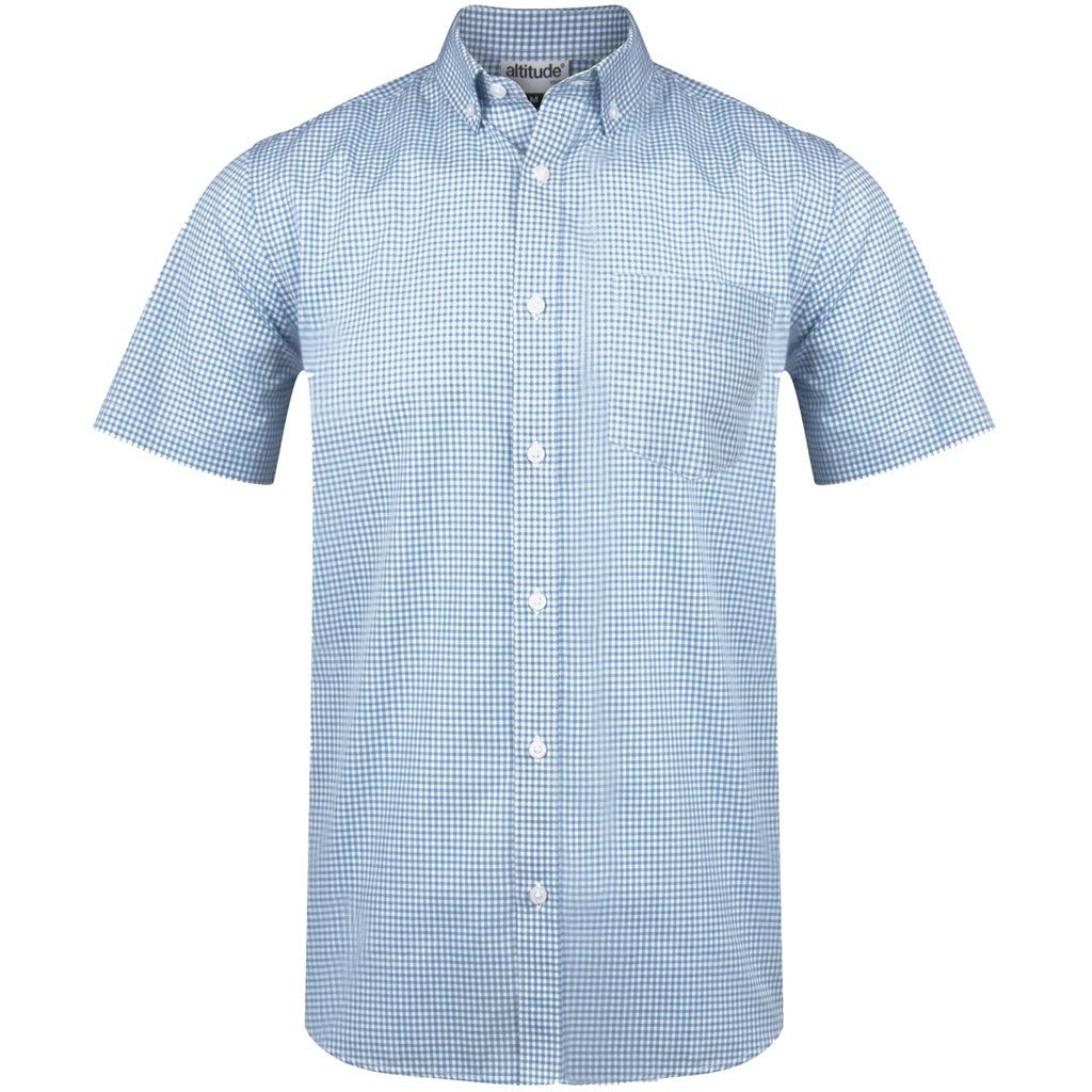 Mens Short Sleeve Edinburgh Shirt - Blue - Brand your company Logo! Get a quote - Promo Lingo