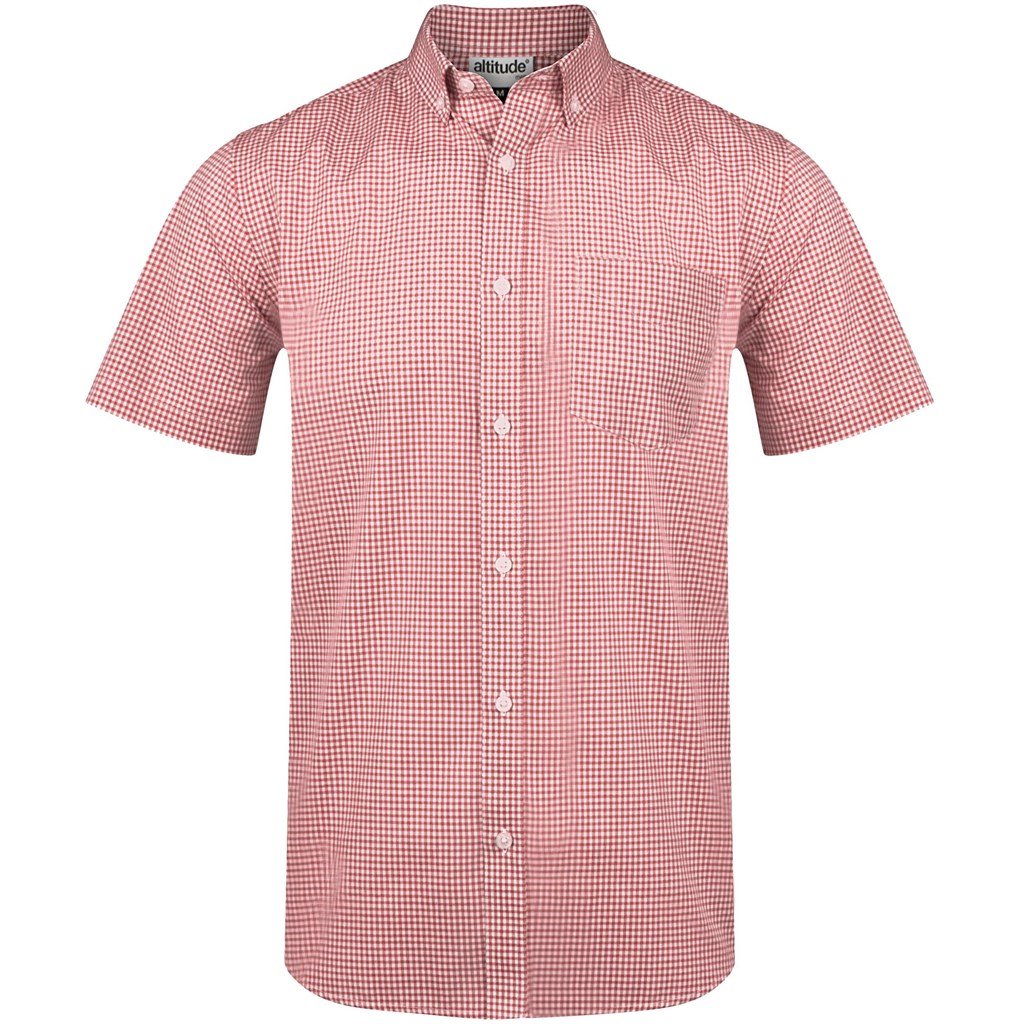 Mens Short Sleeve Edinburgh Shirt - Red - Brand your company Logo! Get a quote - Promo Lingo