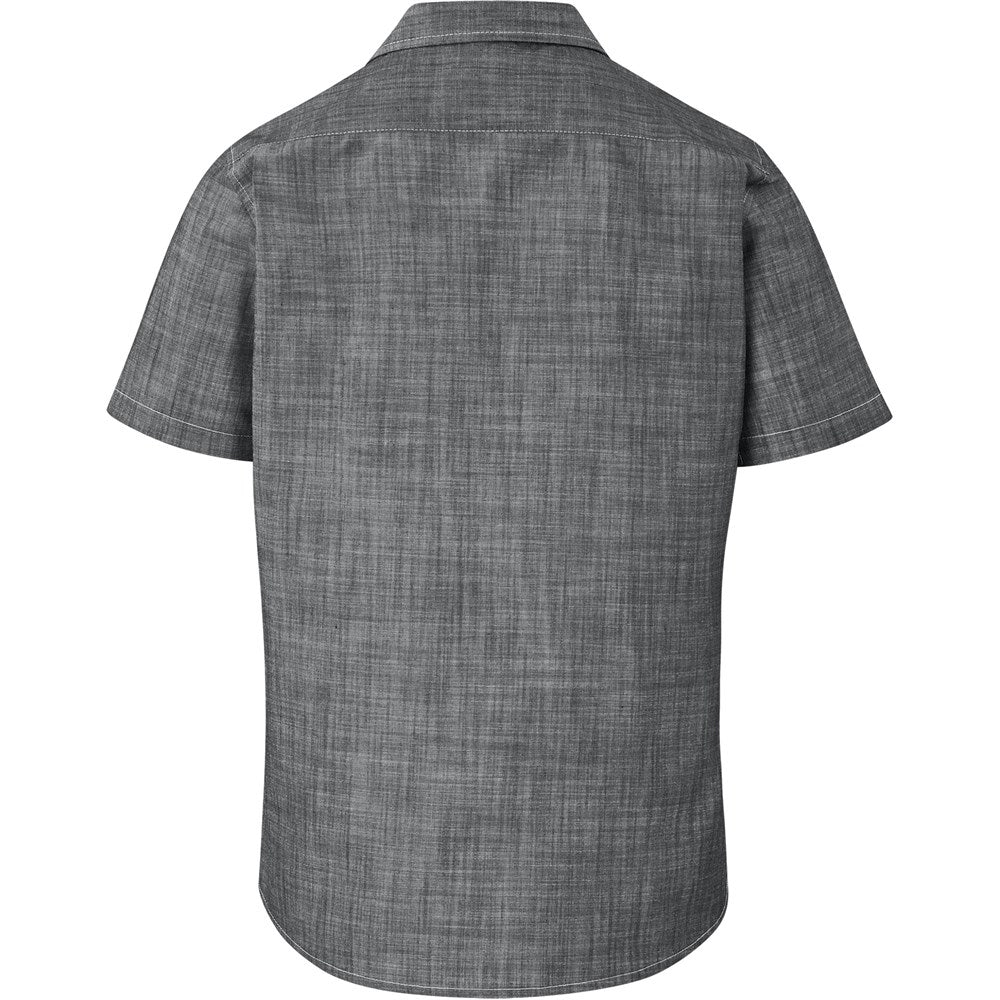 Mens Short Sleeve Windsor Shirt - Grey - Brand your company Logo! Get a quote - Promo Lingo